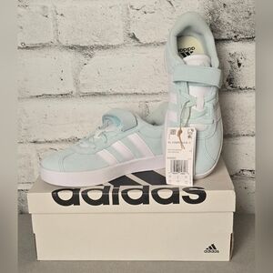 Adidas VL Court 3.0 EL C Kids Light Blue Skate Shoes NWT Size 2.5